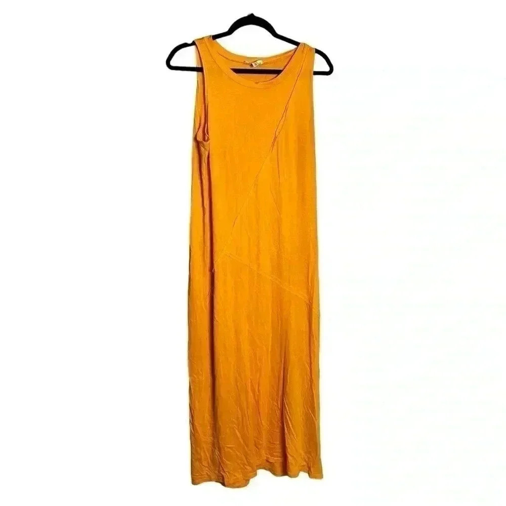 See you Monday Orange Cotton Maxi Dress Medium